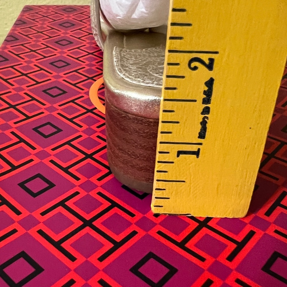 Tory Burch Miller 30MM Slingback Heel Sandal Leather Spark Gold Size 6 - Picture 8 of 16